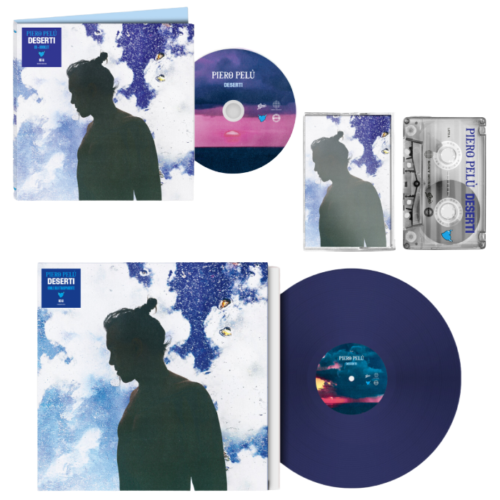 Deserti | Bundle Musicassetta + CD + Vinile Blu Trasparente ESCLUSIVA PIEROPELU.NET