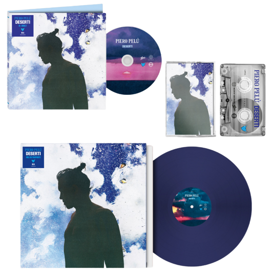 Deserti | Bundle Musicassetta + CD + Vinile Blu Trasparente ESCLUSIVA PIEROPELU.NET