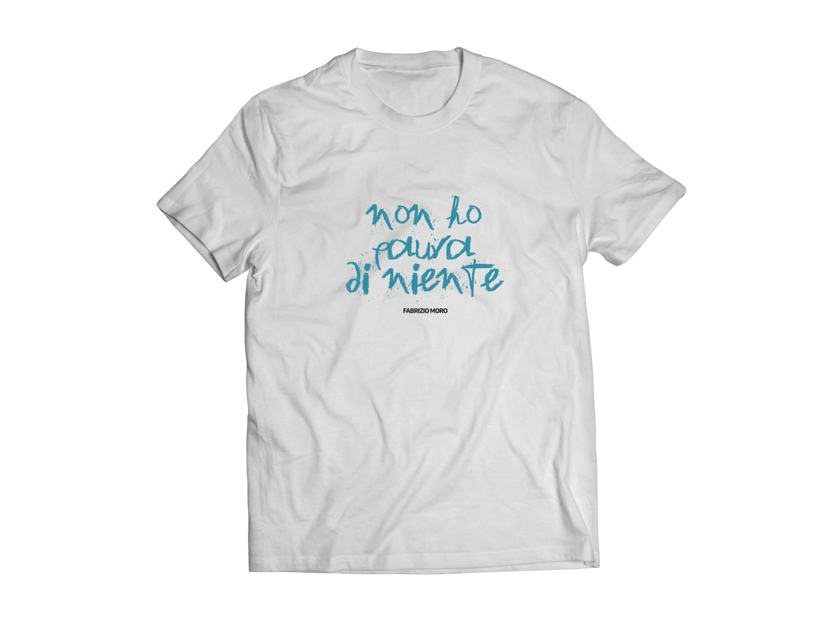 T-Shirt scritta "Non ho paura di niente" (Bianca)